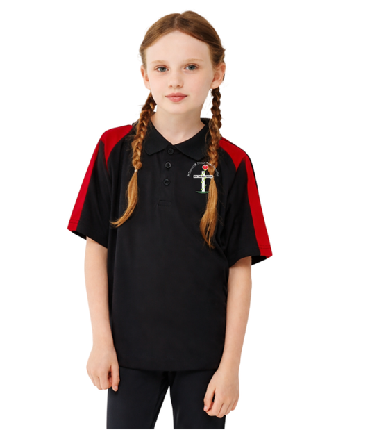 St Thomas - Polo Shirt - Black/Red