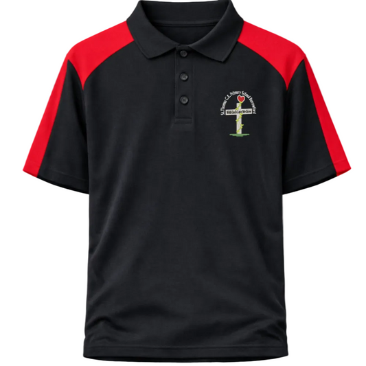 St Thomas Polo Shirt Black/Red