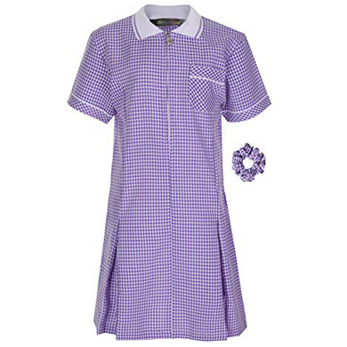 Summer Gingham School Dress Purple