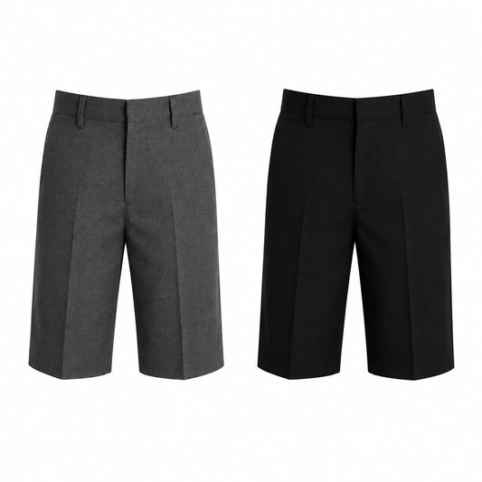 School Trouser Shorts Black & Grey