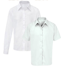 White School Blouse/ Shirt Long or Short Sleeved Twin Pack