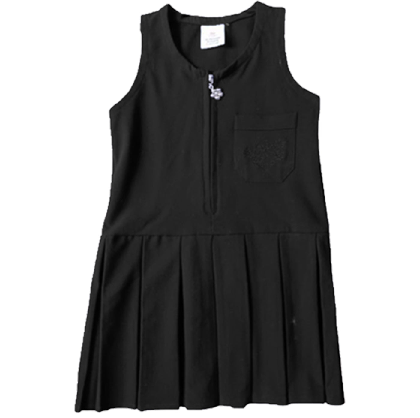 Pleated Floral Pinafore Grey & Black