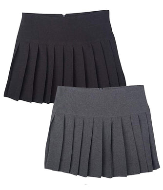 Girls Britney Pleated Skirt Black & Grey