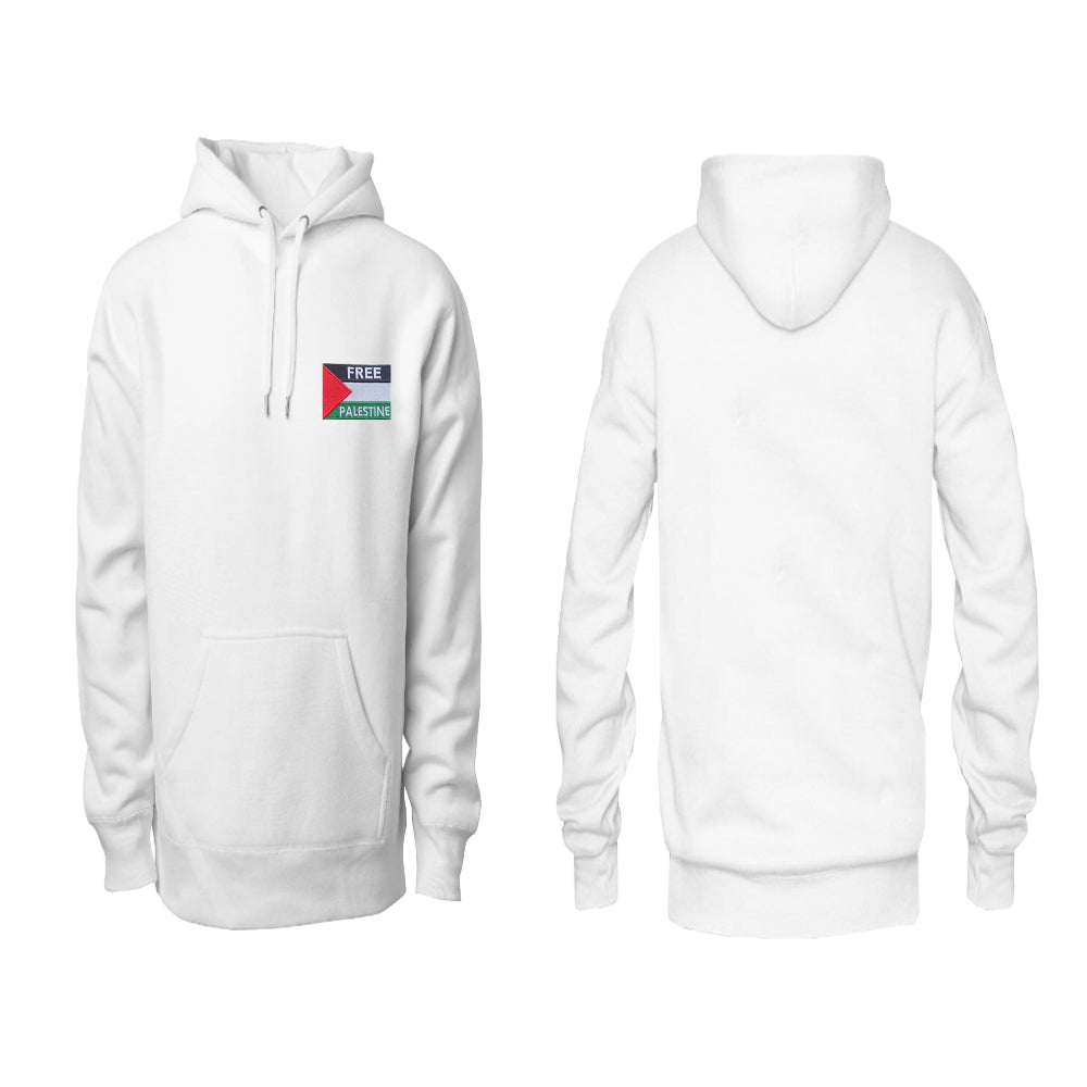 Hoodie With Free Palestine Embroidered Flag Patch
