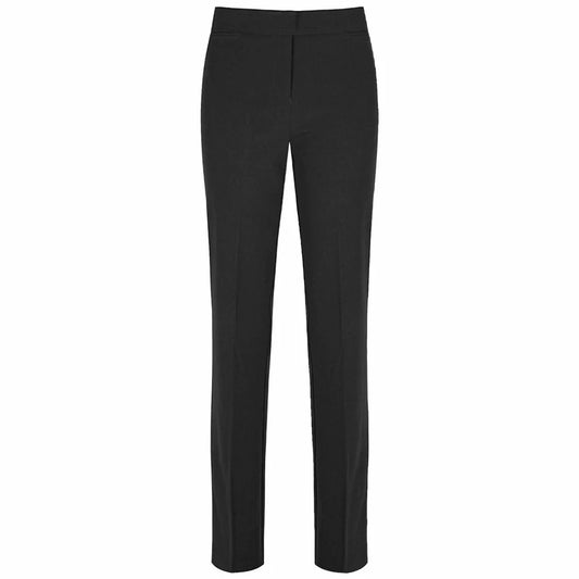 Girls Black Slim Fit Stretch Pull Up Half Elasticated Waistband Trouser