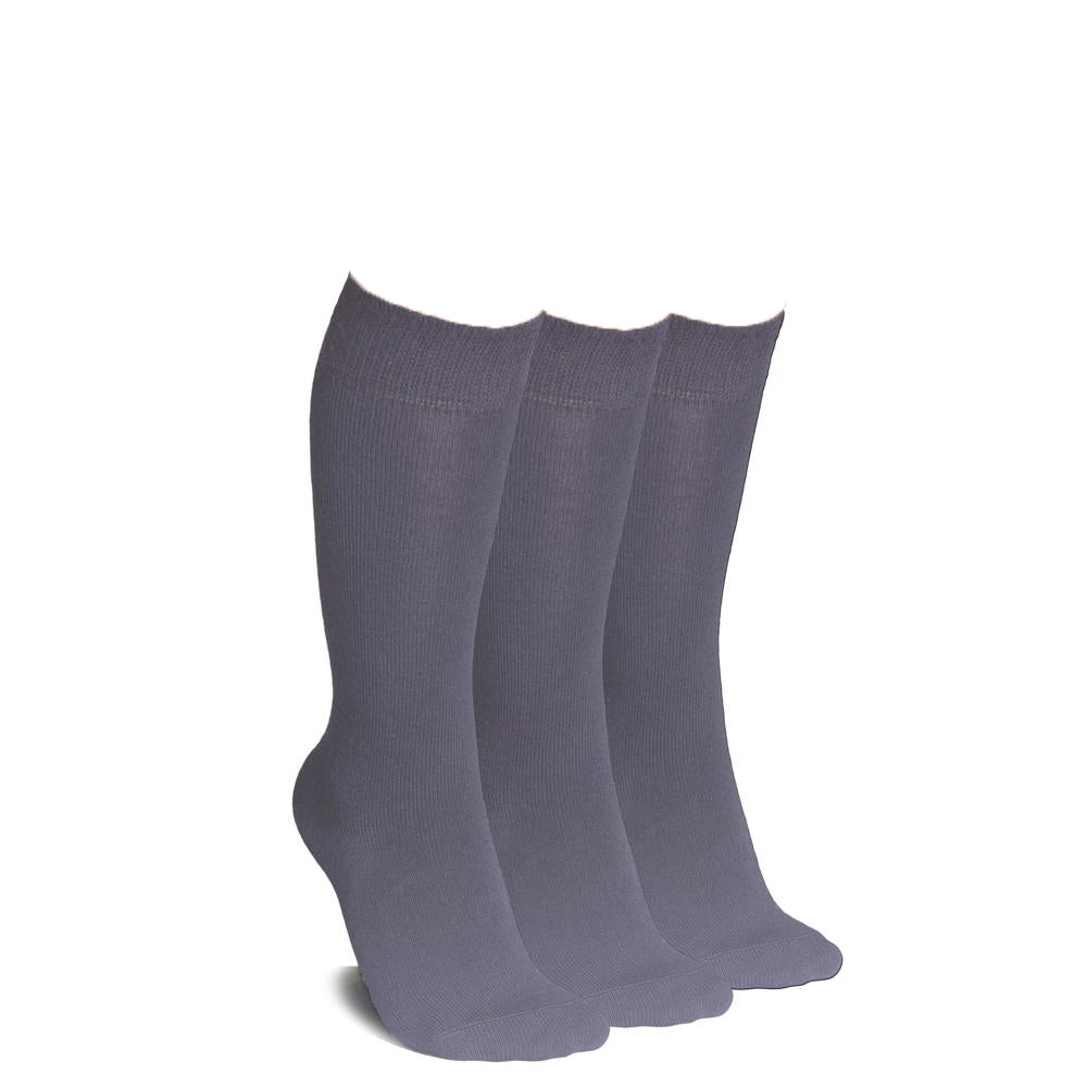 3 Pairs Knee High Socks Grey & Navy