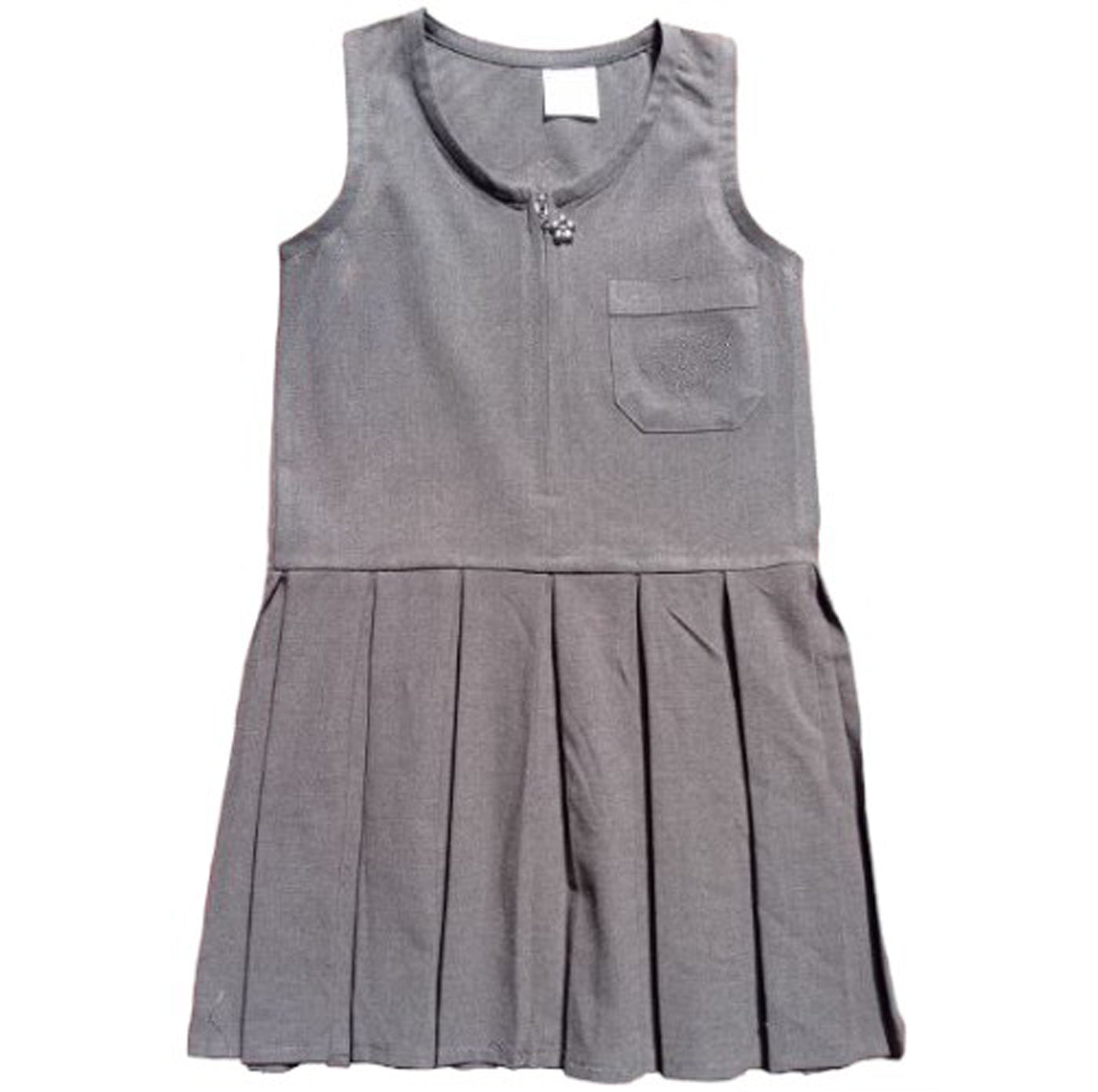 Pleated Floral Pinafore Grey & Black