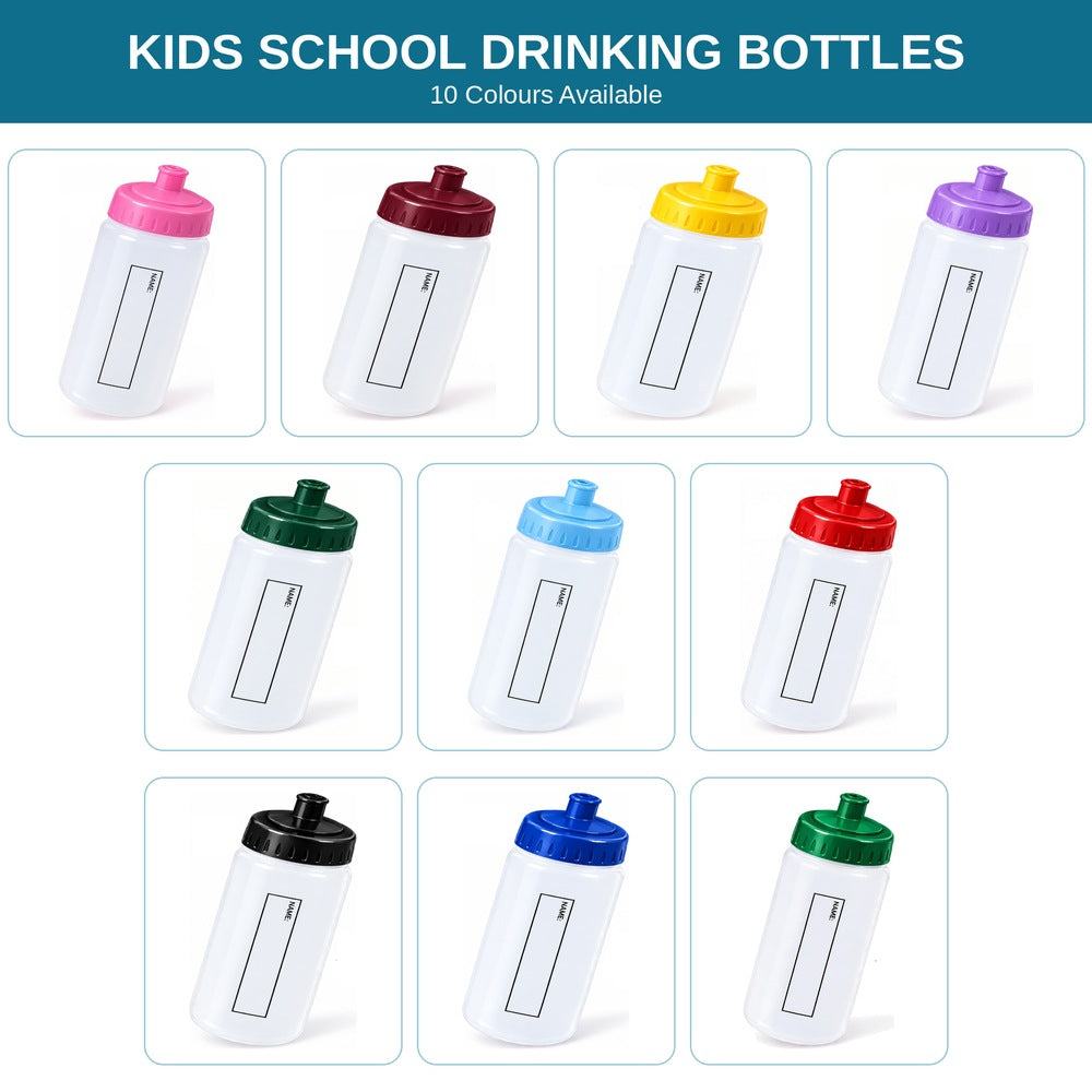 Kids School Drinking Bottle | Reusable Water Bottle (Various Colours)