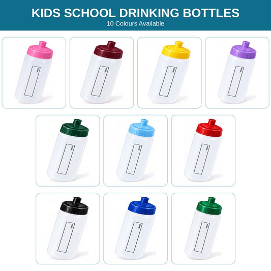 Kids School Drinking Bottle | Reusable Water Bottle (Various Colours)