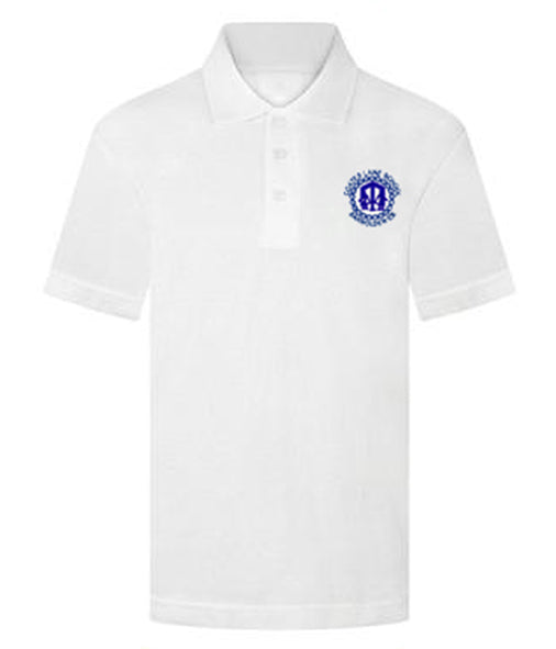 Coates Lane Primary White Plain & Logo Polo Shirt