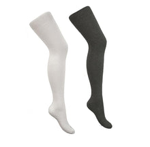 Over The Knee Socks White & Grey