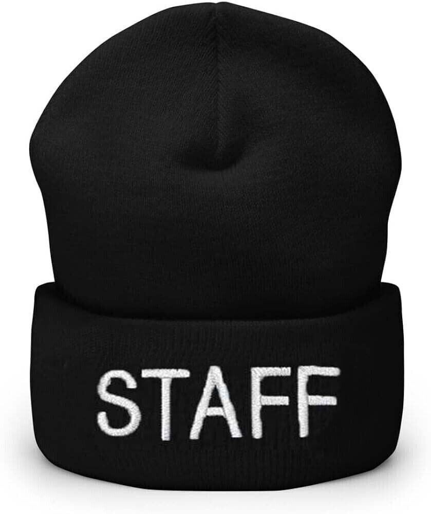 Beanie Knit Hat With Security, Police, Staff Embroidery