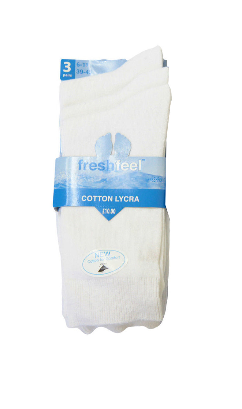 3 Pair Fresh Feel Cotton Lycra Socks