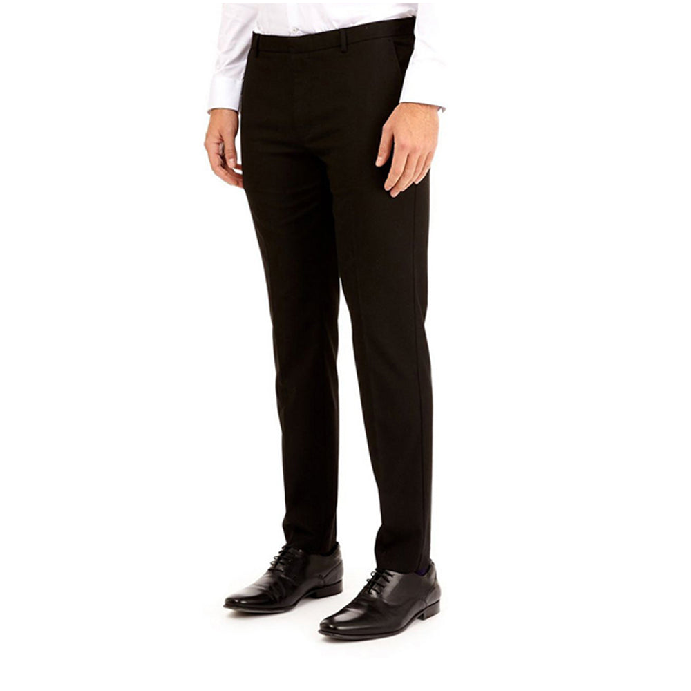 Youths-Mens Black Super Skinny Stretch Lycra Fit Trousers