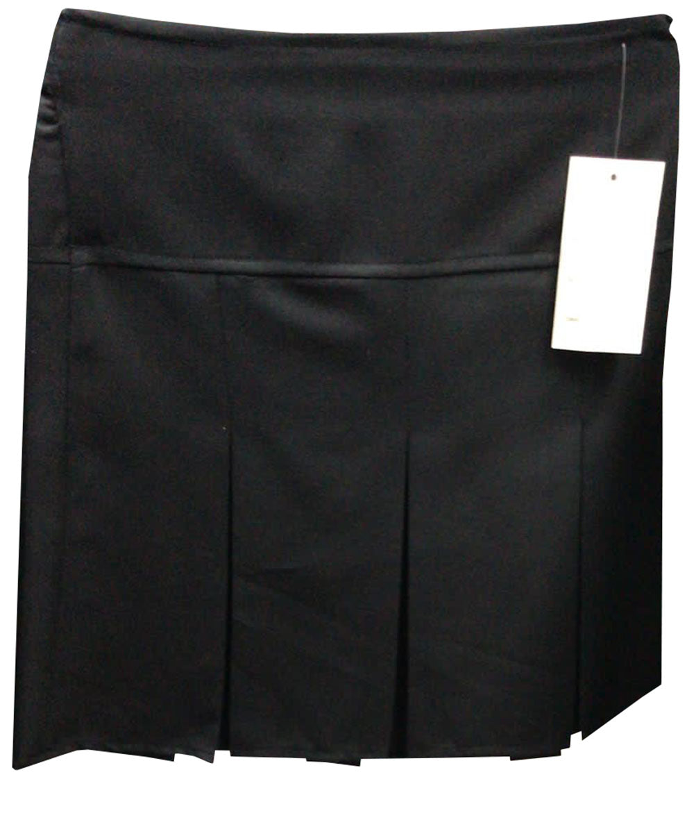 Black Front Pleated Skirt