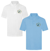 ST. Michael & Angels Primary Polo Shirt White & Light Blue