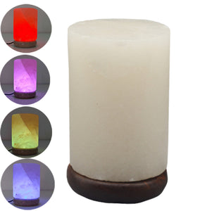 Himalayan Cylinder Salt Lamp USB LED Colour Changing Crystal Healing Mother's Day Gift