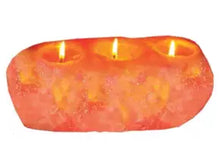 Himalayan Natural Rectangular Rock Salt 3Hole Tea Light Candle Holder Light Lamp Mother's Day Gift