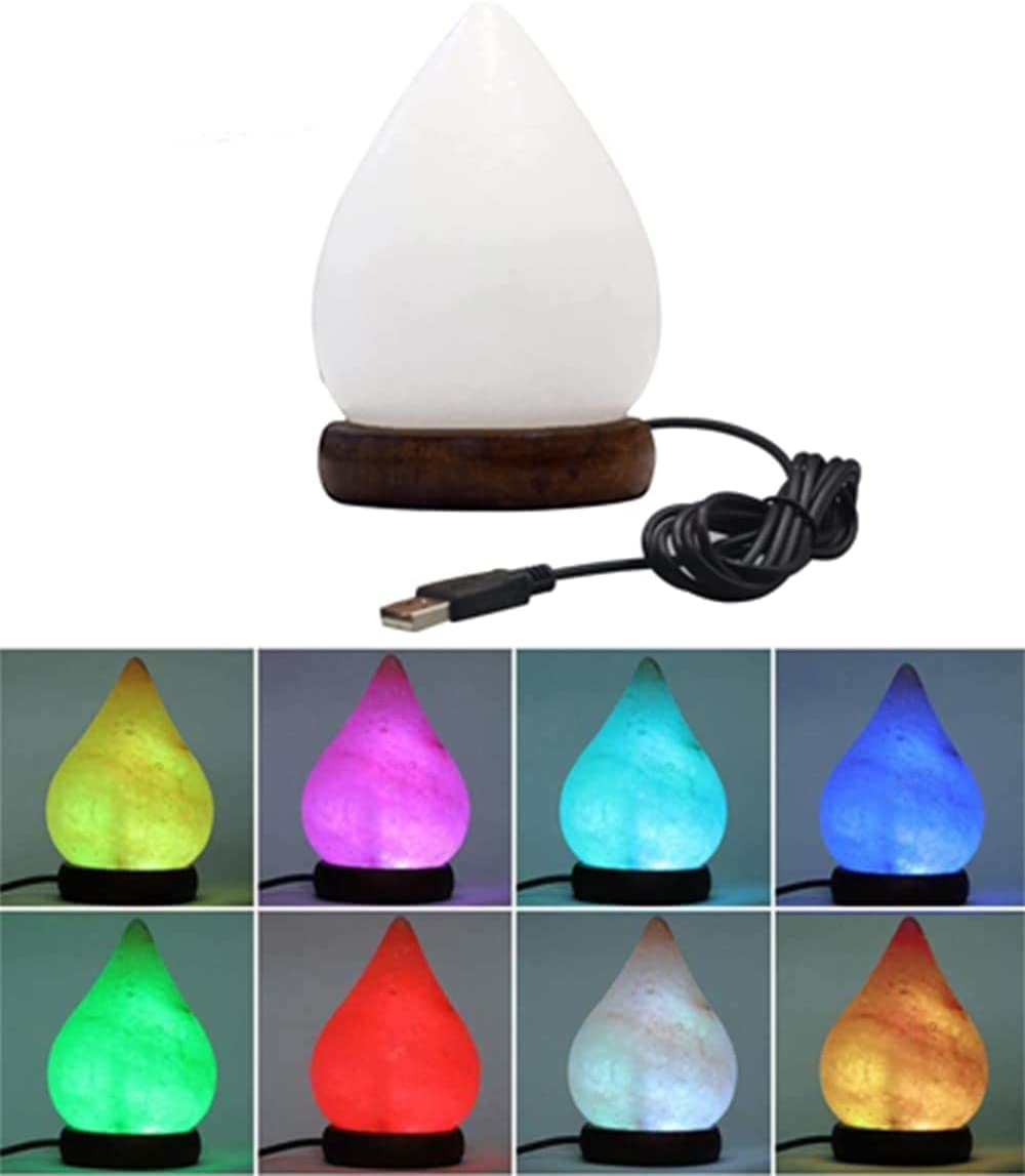 Himalayan Tear Dew Drop Salt Lamp USB LED Colour Changing Crystal Healing Ionizing Mother's Day Gift