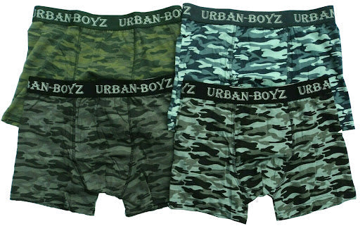 Urban Boys Camouflage Soft Cotton Rich Boxer Shorts