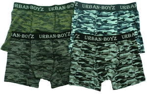 Urban Boys Camouflage Soft Cotton Rich Boxer Shorts