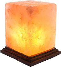 Himalayan Rectangular Shape Crystal Salt Lamp UK Switch Cable +2 FREE Bulbs Mother's Day Gift