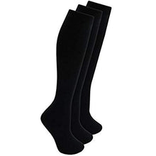 3 Pairs Girls Knee High Socks Black & White