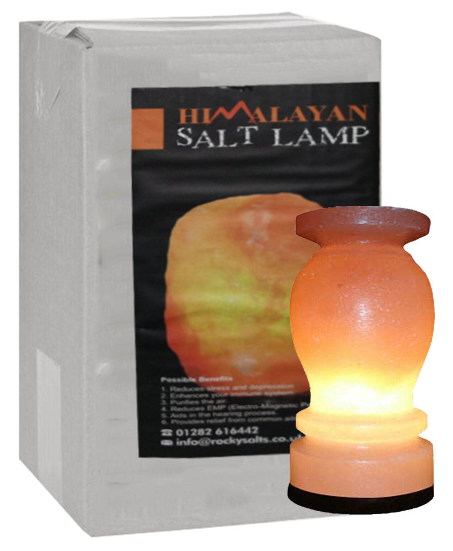 Vase Shape Himalayan Salt Table Lamp Natural Rock Purify Air Healing Ionizing Mother's Day Gift