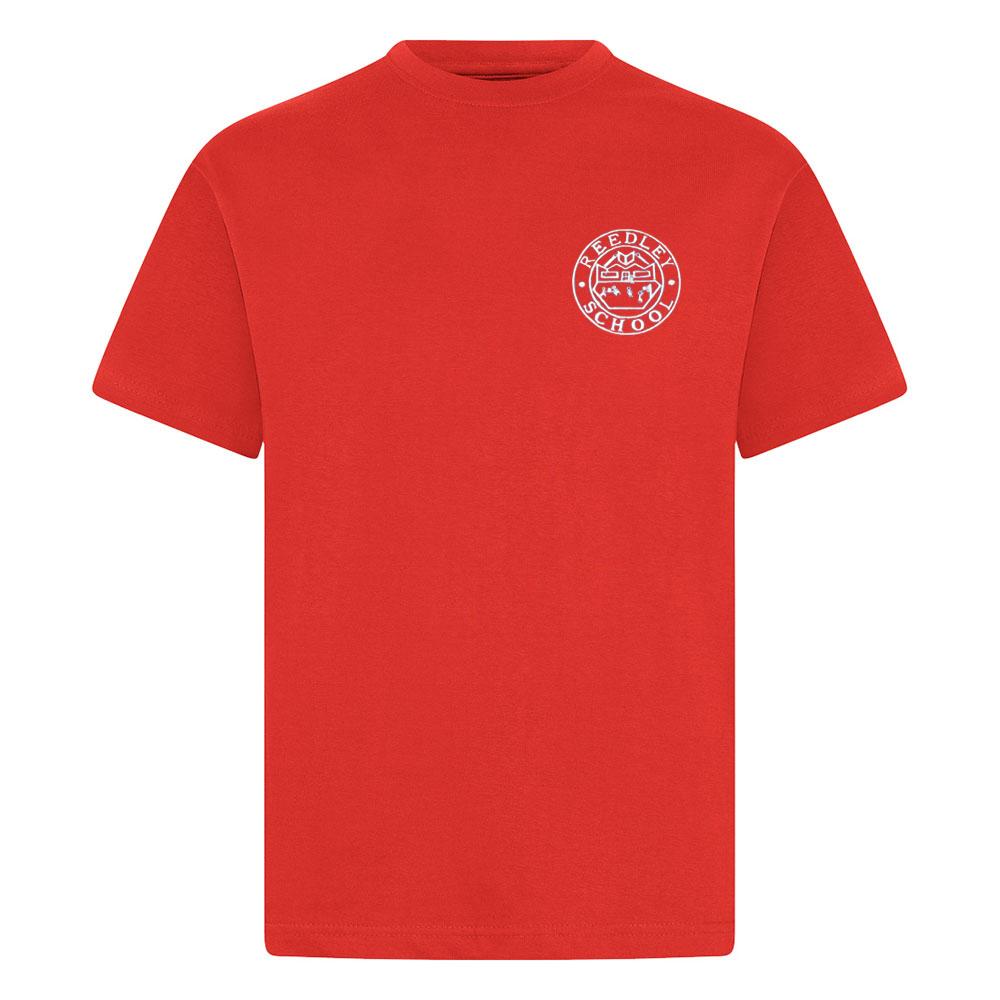 Reedley Primary Red P.E. Shirt Plain & Logo