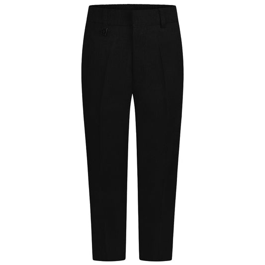 Boys Sturdy Fit Half Elasticated Trouser Black & Grey