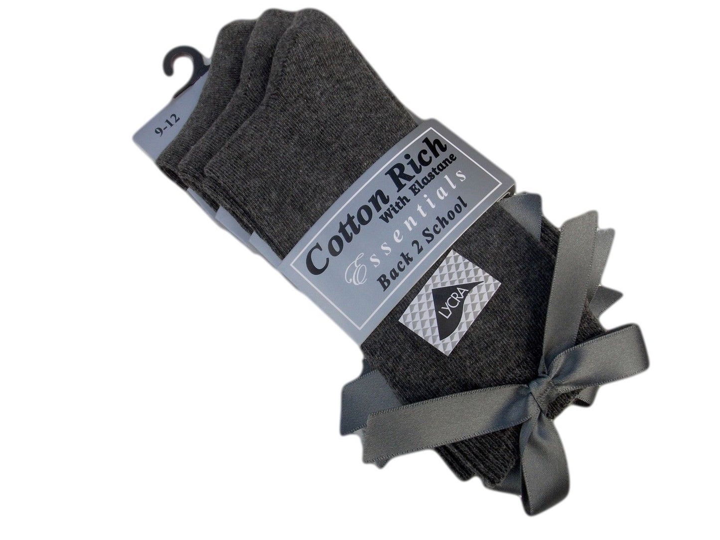3 x Pairs Girls Ankle Socks With a Bow Cotton Rich