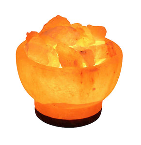 Himalayan Pink Fire Bowl Salt Lamp Rock Crystal Crafted Healing Mother Day Gift