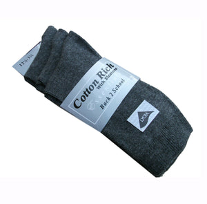 3 Pairs Short Ankle Socks Cotton Rich Navy & Grey