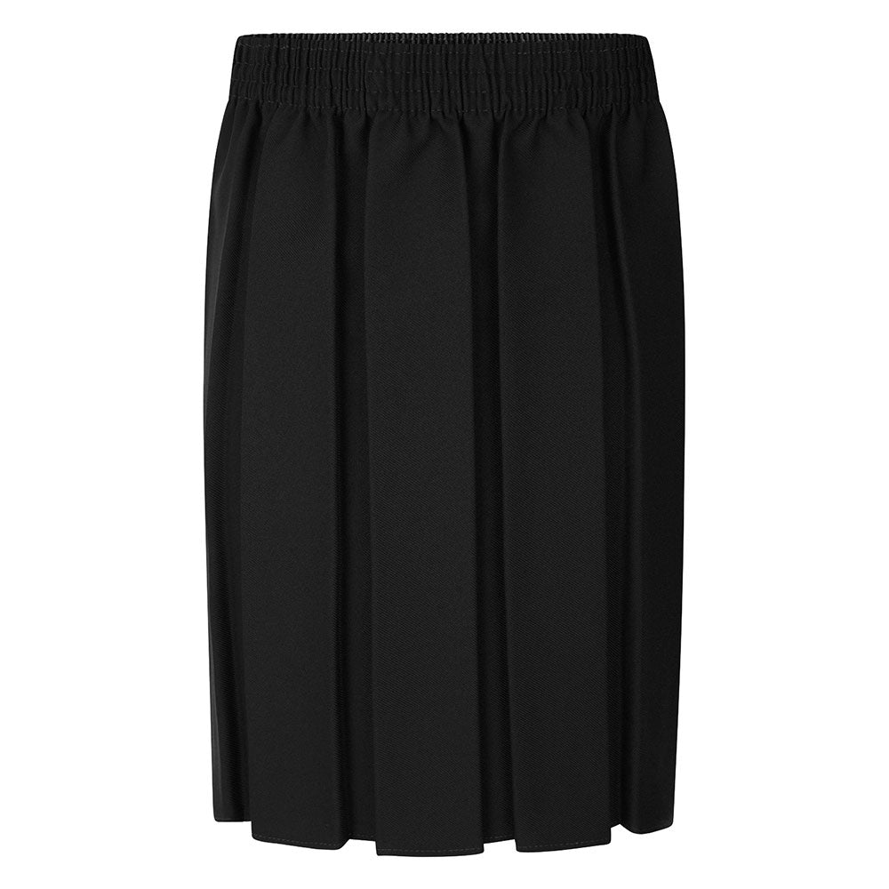 Box Pleated Skirt Fully Elasticated Black Or Grey