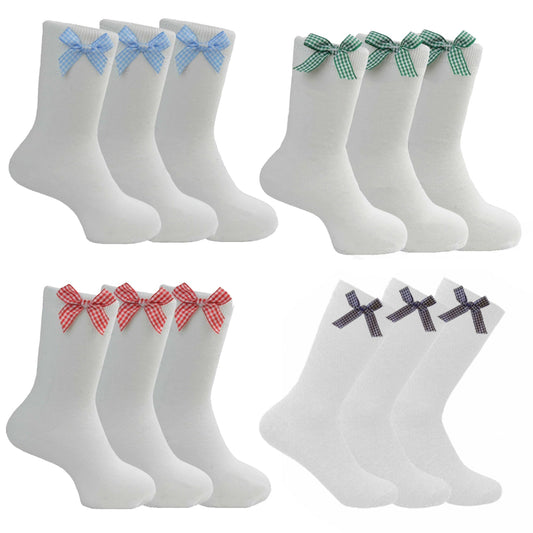 3 Pair Gingham Ankle Socks