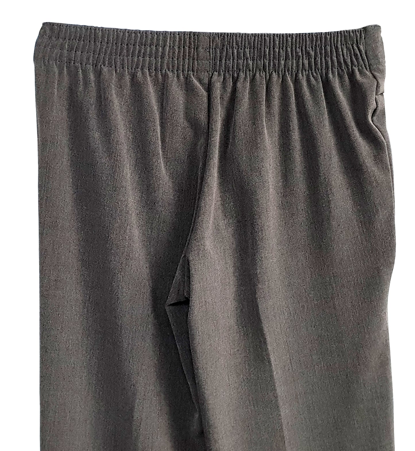 2 Button Girls Trouser Grey Half Elasticated