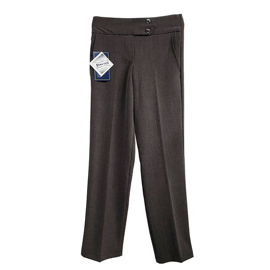 2 Button Girls Trouser Grey Half Elasticated