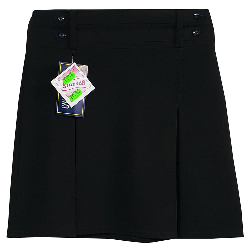 Skirt Black 4 Button Elasticated Back Short Length