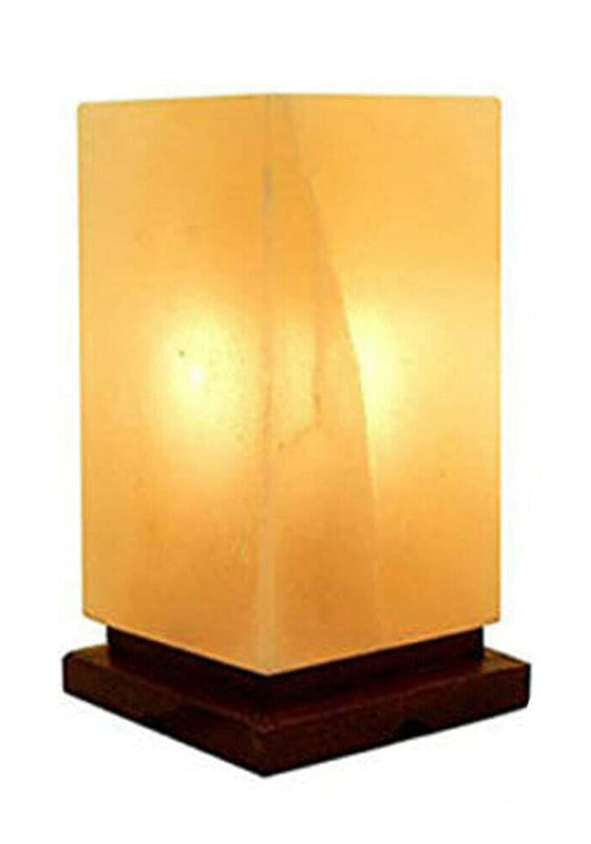 Himalayan Rectangular Shape Crystal Salt Lamp UK Switch Cable +2 FREE Bulbs Mother's Day Gift