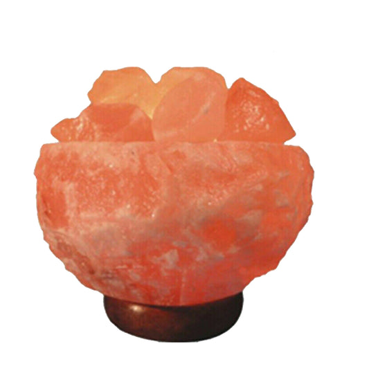 Himalayan Natural Rock Salt Fire Bowl Salt Lamp UK Switch Cable +2 FREE Bulbs Mother Day Gift