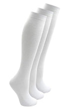3 Pairs Knee High Socks Black White & Grey