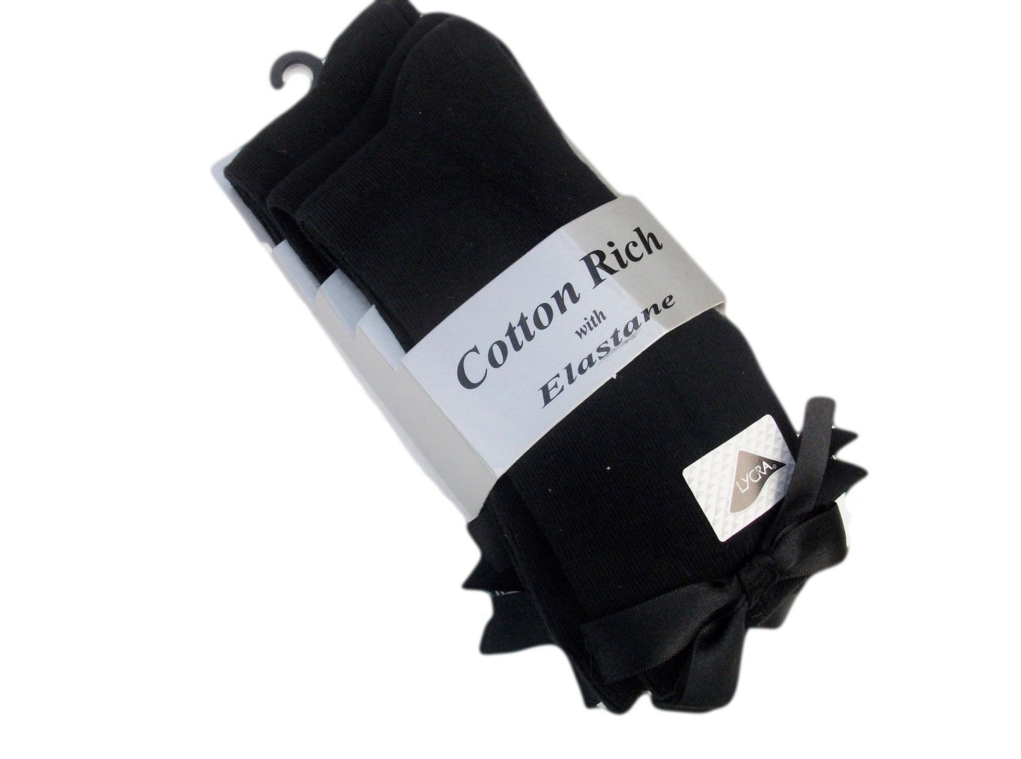 3 x Pairs Girls Ankle Socks With a Bow Cotton Rich