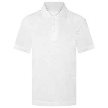 New Coates Lane Primary White Plain & Logo Polo Shirt