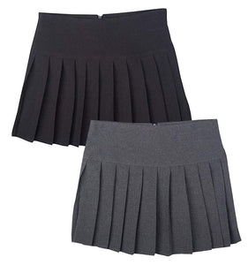 Girls Britney Pleated Skirt Black & Grey
