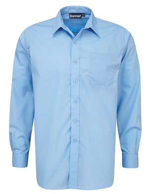Boys Blue School Shirt with Breast Pocket