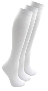 3 Pairs Knee High Socks White or Grey