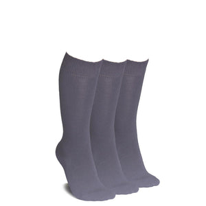 3 Pairs  Knee High Socks White Black & Grey