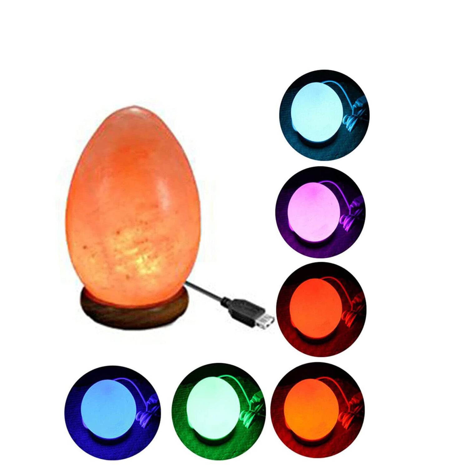 Himalayan Egg Salt Lamp LED Colour Changing USB Crystal Healing Ionizing Mother's Day Gift