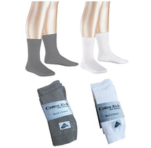3 Pairs Short Ankle Socks Cotton Rich Grey & White
