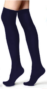 Over The Knee Socks Navy & White